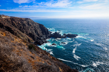 Beautiful Cliffs with the Blue Ocean Water in Vina Del Mar, Chile