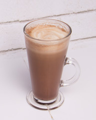 Iced Coffee Latte on White Background