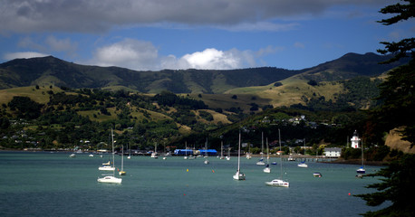 Akaroa Harbour, Banks Peninsula, Canterbury region, South Island, New Zealand