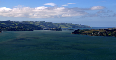 Obraz premium Amazing view of the pacific ocean and the Otago Peninsula, New Zealand