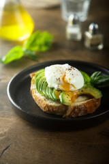 Avocado toast with poached egg