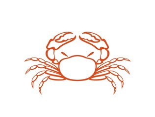 Crab logo. Isolated crab on white background © oleg7799