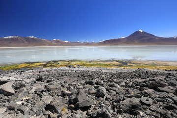 The White Lagoon in the Bolivia - obrazy, fototapety, plakaty