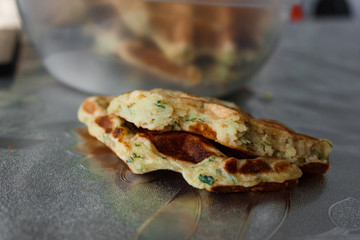 potato and spinach vegan waffles for breakfast, snack or dinner