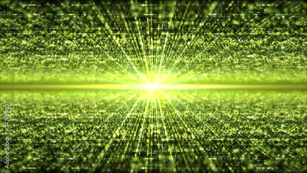Aufkleber Futuristic digital generated motion abstract matrix particles de-focus grid in cyber space digital background environment