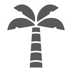 Palm tree glyph icon, summer and beach, palm sign vector graphics, a solid icon on a white background, eps 10.