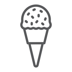 Ice Cream line icon, food and sweet, dessert sign vector graphics, a linear icon on a white background, eps 10.