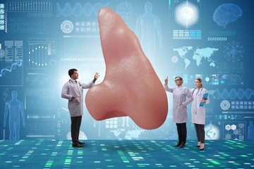 Doctors doing plastic nose surgery