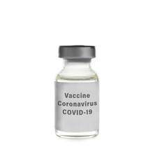Coronavirus vaccine isolated on white. Covid-19 virus prevention