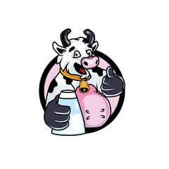 Cow mascot logo illustration template