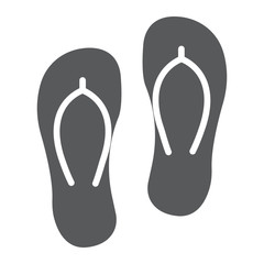 Flip flops glyph icon, summer and beach, footwear sign vector graphics, a solid icon on a white background, eps 10.