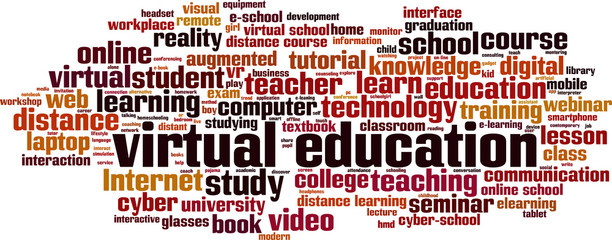Virtual education word cloud
