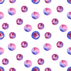 watercolor abstract round shapes  with splashes and blots pattern. Hand painted illustration