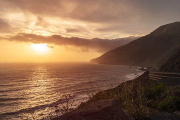 Ocean Cliffs Bluffs During Sunset - Sunrise, Golden hour.