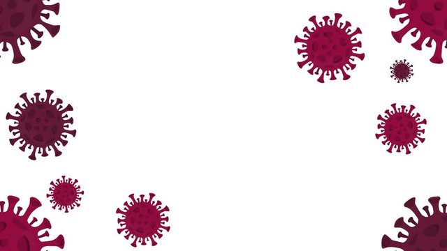 Coronavirus molecule medical animation. COVID 19. Space for text. 4K