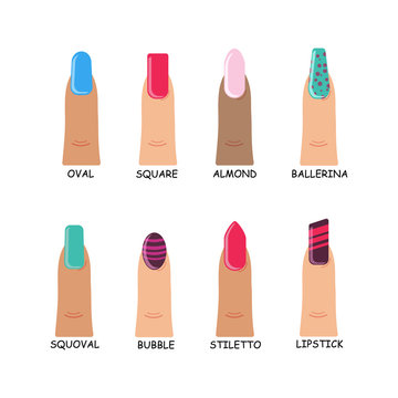 Different shapes nails.