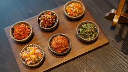 Traditional Indonesian Chili on Wooden Bowl