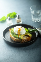 Avocado toast with poached egg
