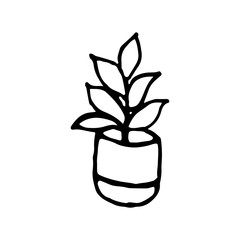 flowerpot vector line icon. Simple element illustration. flowerpot icon for your design. Can be used for web and mobile.