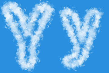 Fototapeta premium Cloud letters Clouds Clipart, Cloud alphabats png