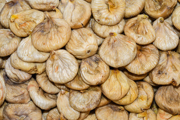 Counter with various dried fruits on the Grand Bazaar in Istanbul, Turkey