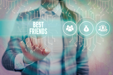 Handwriting text writing Best Friends. Conceptual photo A an individual you value above other an...
