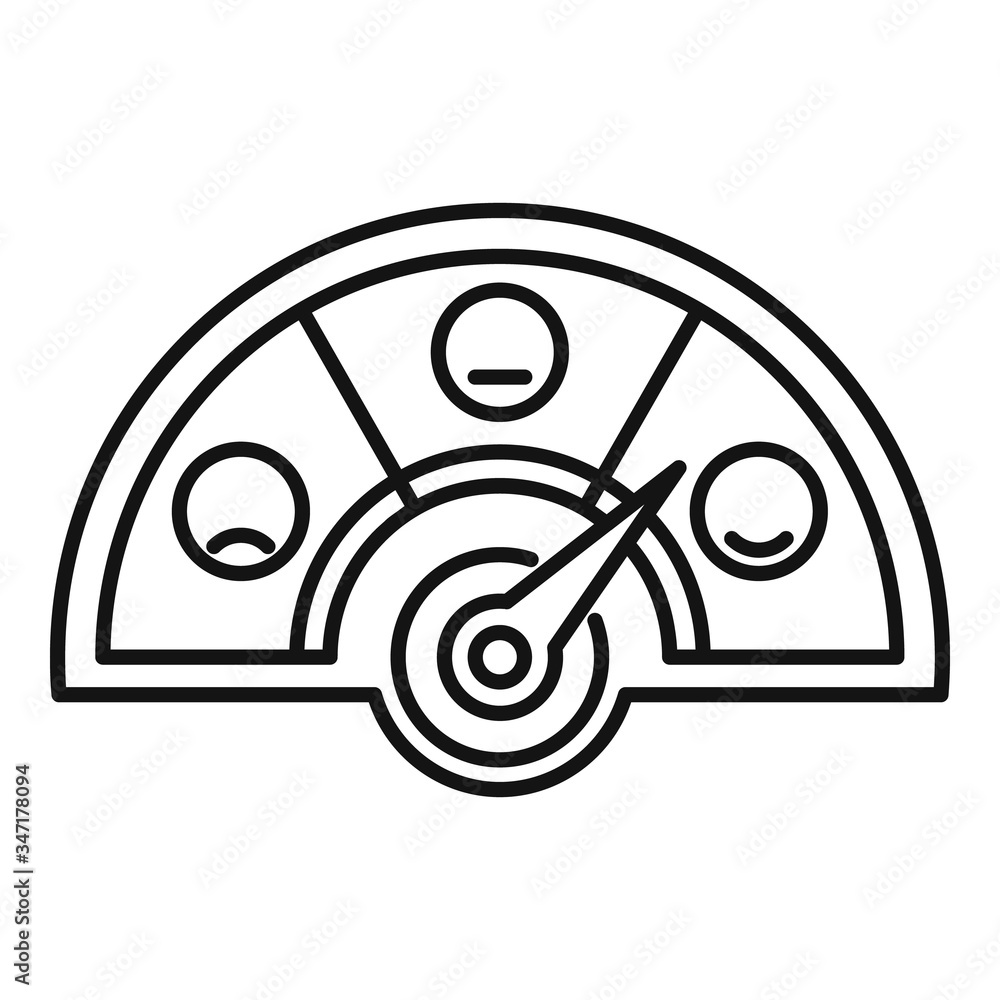 Aufkleber smiling credit score icon. outline smiling credit score vector icon for web design isolated on white