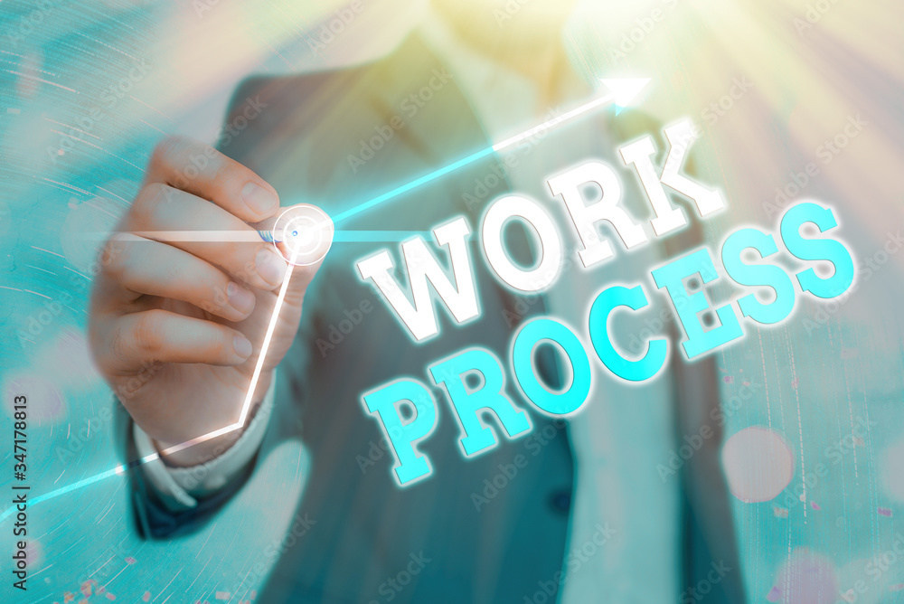 Poster Conceptual hand writing showing Work Process. Concept meaning Standard procedures how to handle a particular job rules system