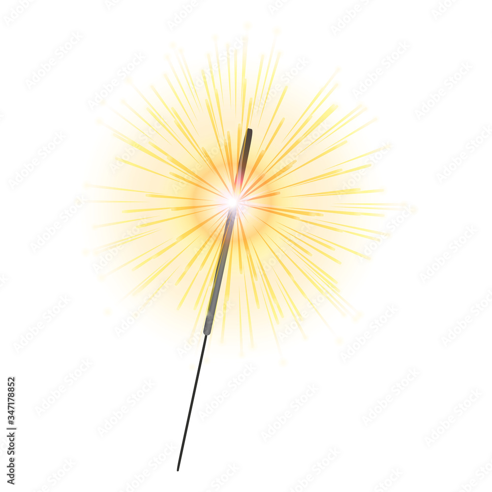 Poster sparkler icon. cartoon of sparkler vector icon for web design isolated on white background