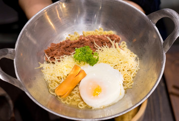 Variety Traditional Noodle in a Wooden Bowl