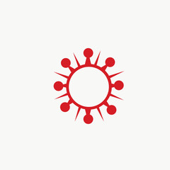 corona virus design in red color and white background