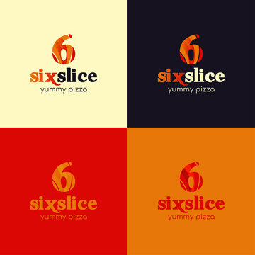 Logo concept for the restaurant, pizza shop, fast food shop, pizza slice, logotype, pizza cafe logotype