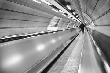 speeding through an underground metro tunnel