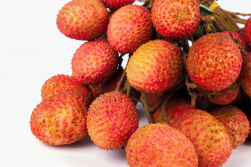 lychee red fruit on a white background