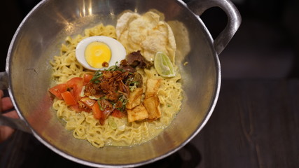 Variety Traditional Noodle in a Wooden Bowl