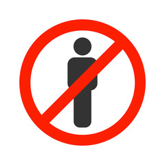 People are not allowed. No sign of man. Vector illustration on a white background.