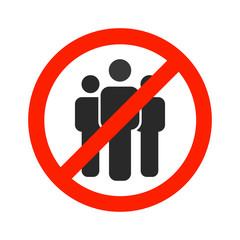 vector icon people are forbidden, forbidden sign, warning, attention. Vector illustration on a white background.