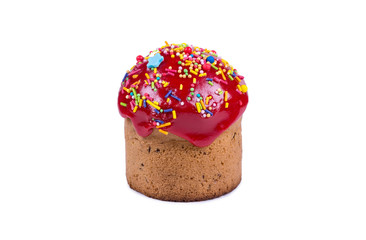 cupcakes with red icing on a white background