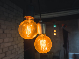 Old vintage bulb in the night