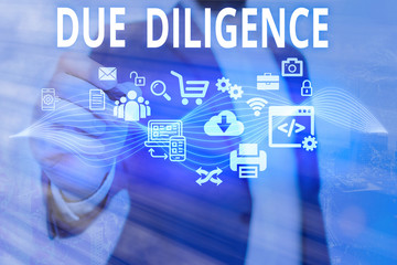 Word writing text Due Diligence. Business photo showcasing Comprehensive Appraisal Voluntary...