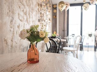 flowers in vase on the table