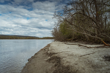 Linia brzegowa jeziora Oyeren w czasie suszy © Dreamnordno