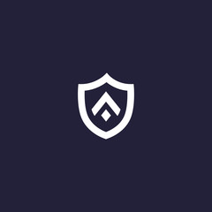 letter A shield logo design. Abstract letter A in the shield . modern and clean logo design . vector eps10