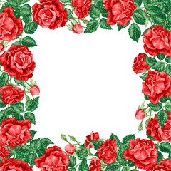 Wreath frame vector illsutration decor element with roses