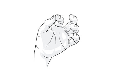 hand action drawing vector, hand signal
