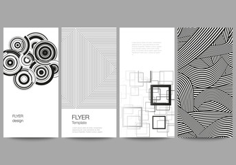Fototapeta premium The minimalistic vector illustration of the editable layout of flyer, banner design templates. Trendy geometric abstract background in minimalistic flat style with dynamic composition.