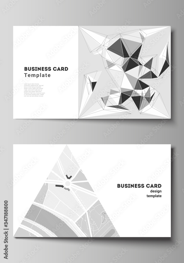 Poster the minimalistic abstract vector illustration layout of two creative business cards design templates