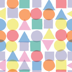 Geometric shapes kaleidoscope mosaic. Vector repeat. Great for home decor, wrapping, scrapbooking, wallpaper, gift, kids, apparel. 