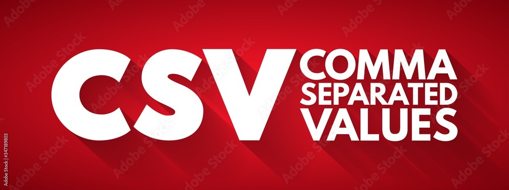 Poster csv - comma separated values acronym, technology concept background