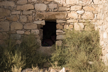 doorway in old stone wall
